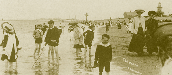 Fleetwood beach vintage postcard